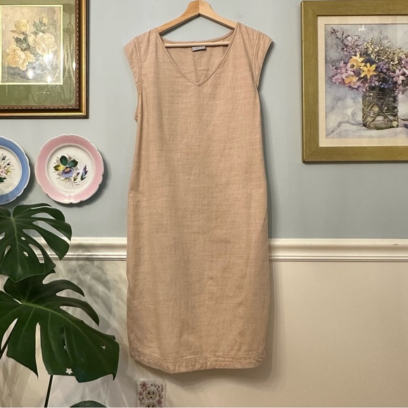 Columbia Womens Tan Organic Cotton Dress Size Large Gorpcore Hiking Outdoors REI - Picture 1 of 7
